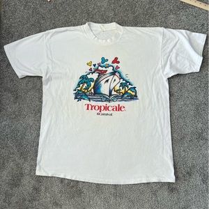 Vintage Carnival cruise shirt mens XXL‎ white short sleeve Tropicale 90s